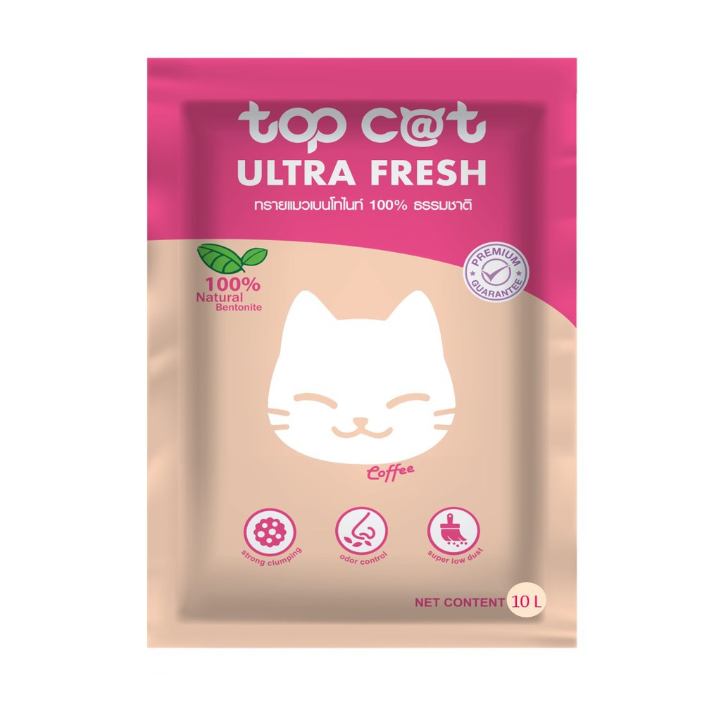 [ส่งฟรี] Topcat ULTRA FRESH ทรายแมวเบนโทไนท์ 10ลิตร กลิ่น Coffee 1ถุง