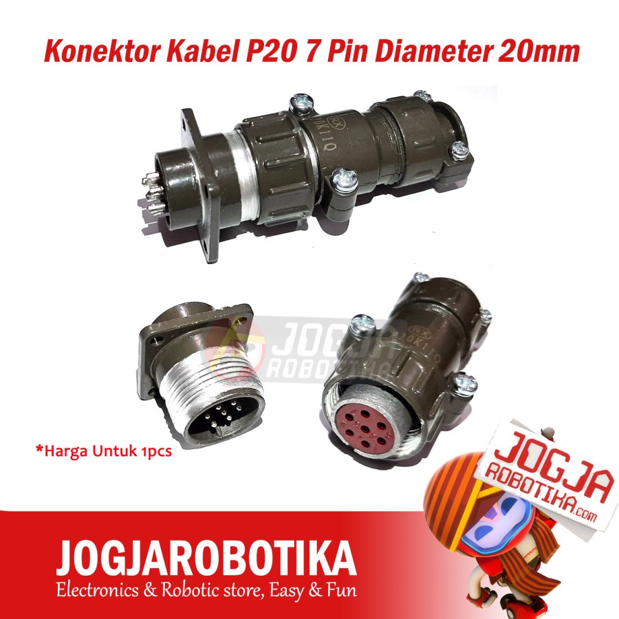 P20 7 Pin 7Pin Cable Connector เส้นผ่านศูนย์กลาง 20 มม