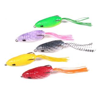 ตกปลาทะเลเหยื่อตกปลาล่ออาหารปลา 5Colors 10g/6cm Artificial Snakehead Thunder Frog Plastic Soft Bait With Sharp Hook Bionic Bait 3D Eyes Wobbler Lifelike Skin Swimbait Sea Fishing Lure Outdoor Droop Fishing Gear