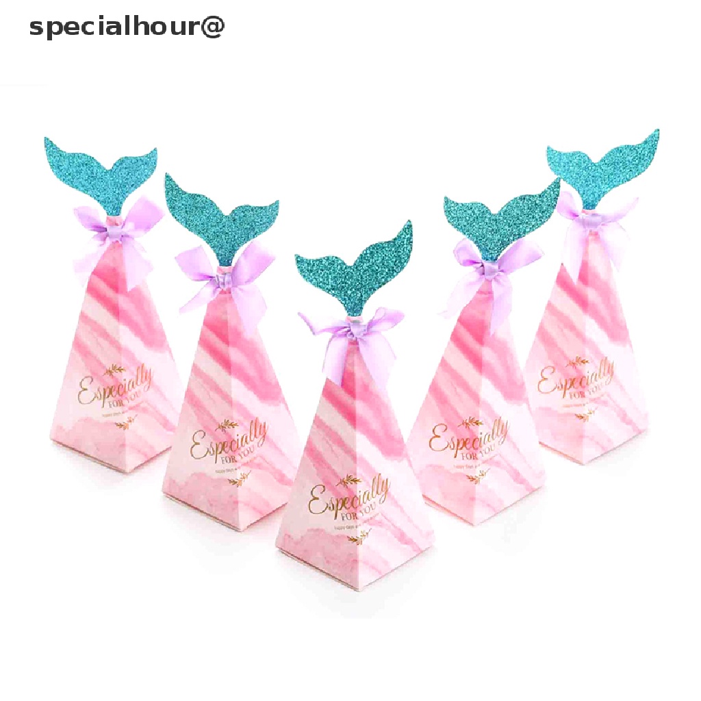 specialhour 10Pcs Mermaid Tail Paper Candy Box Gift Bags Popcorn Boxes ...