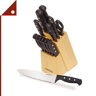 Farberware : FBW5152501* ชุดมีดทำครัว Knife Holder and Kitchen Tool Set 22-Piece, Black