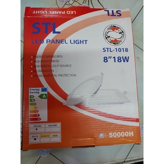 โคมฝังฝ้า 8 นิ้ว 18 W แบบกลม ยี่ห้อ STL กล่องสีแดง แสงขาว