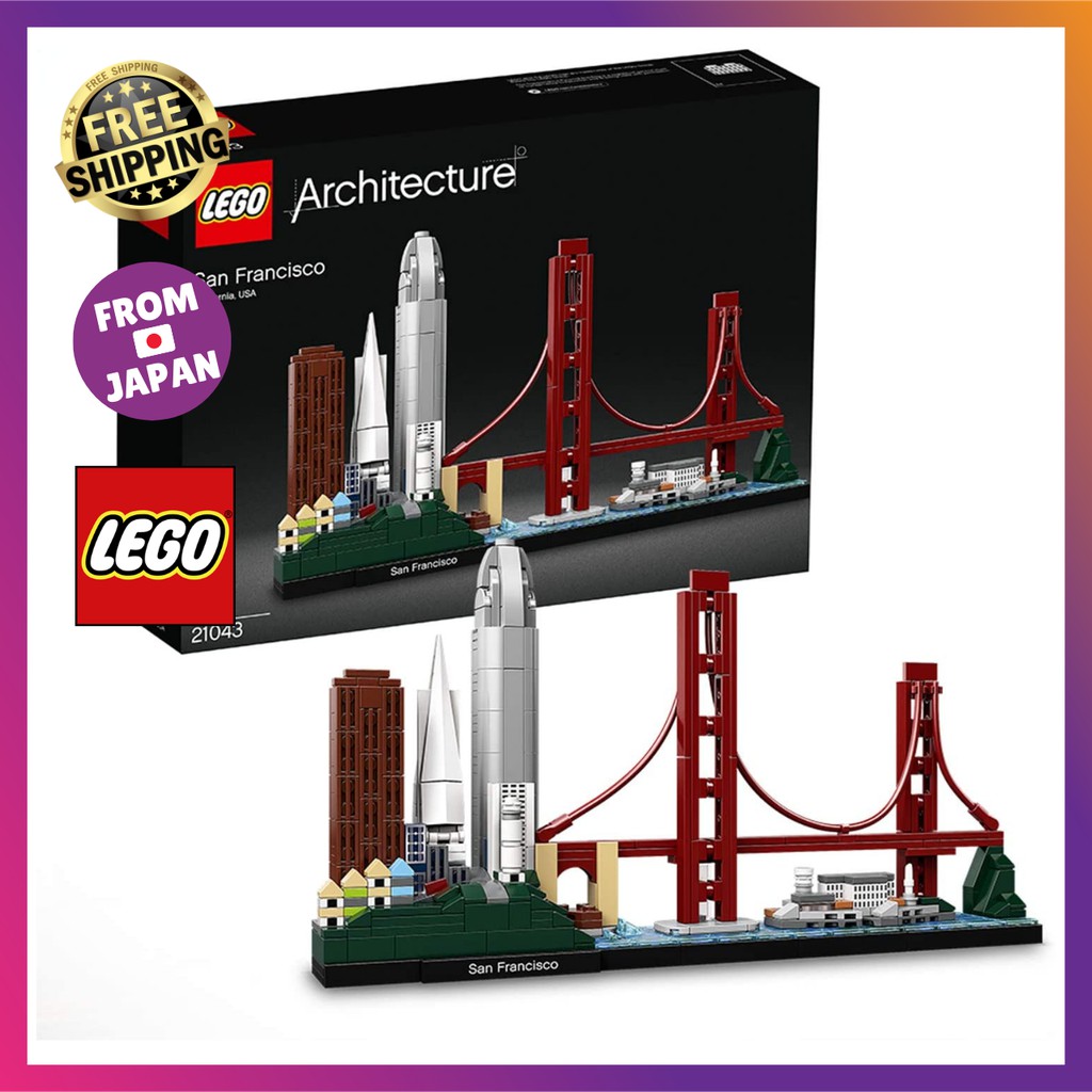 LEGO Architecture San Francisco 21043 Block toys San Francisco skyline The Painted Ladies, California Street 555 Transamerica Pyramid, Salesforce Tower, Koito Tower, Fort Point, Golden Gate Bridge, Alcatraz Island เลโก้ สถาปัตยกรรมซานฟรานซิสโก