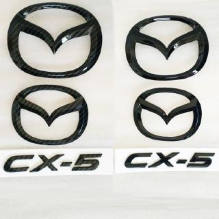 13-19 Mazda CX5 โลโก้กระจังหน้า โลโก้ไฟท้าย คาร์บอนไฟเบอร์ สีดํา โลโก้รถยนต์ ตรา