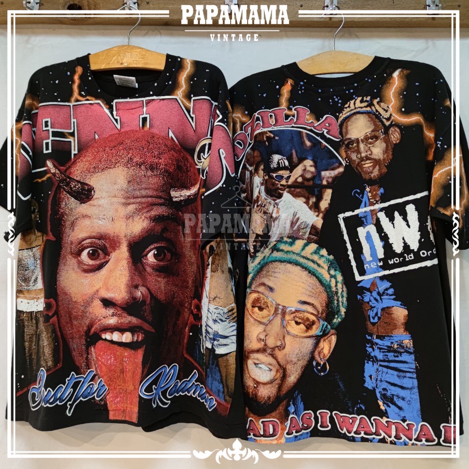 [ RODMAN ] Just for Rodman The Lagend King Rebound เสื้อบาส รอดแมน papamama vintage shirt