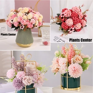 Plants Center P012 ช่อดอกไม้วินเทจ มินิ FLOWER ไฮเดรนเยีย ดอกไม้ประดิษฐ์ เสมือนจริง ตกแต่งบ้าน