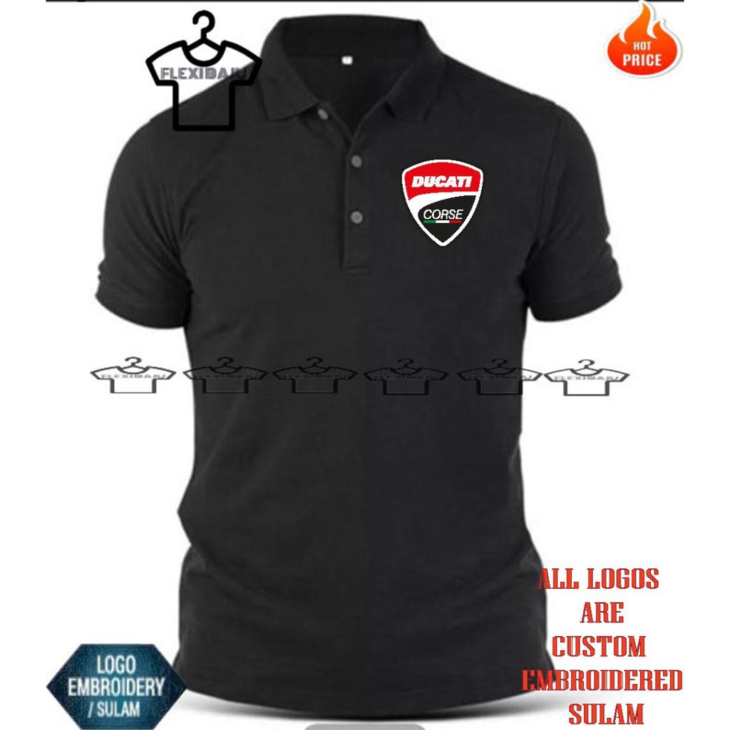 HEBAT🔥 [SULAM] WONDERFUL DUKATI CLASSIC LOGO POLO EMBROIDERY BAJU LELAKI PEREMPUAN POLO TEE!! ผ้าฝ้า