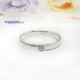 Finejewelthai-แหวนเพชร-cz-แหวนเงินแท้925-แหวนหมั้น-แหวนแต่งงาน-Diamond-CZ-Silver-Ring-R1128cz