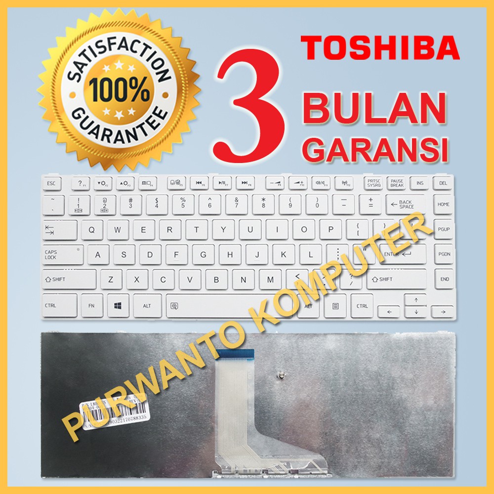 Putih คีย์บอร์ด Kord Keybord Kibod Kibot แล็ปท็อป Toshiba Satellite C800 C805 C840 C845 L800 สีขาวสี