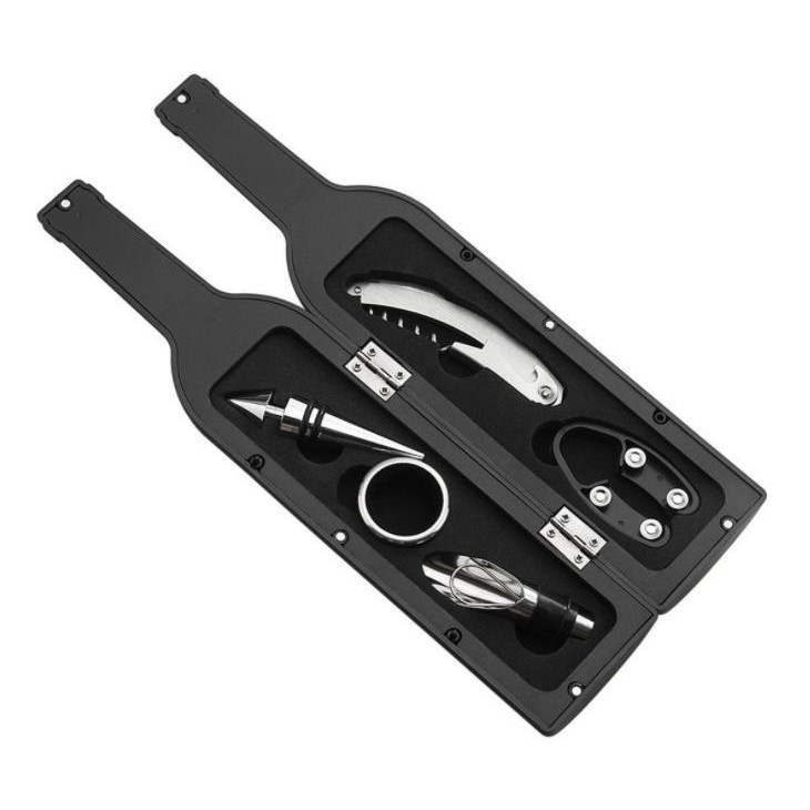 5 ชิ้น/เซ็ตขวดไวน์ Corkscrew & อุปกรณ์เสริมชุดเครื่องมือไวน์ผู้ถือรูปขวด Perfect Hostess ที่เปิดขวด