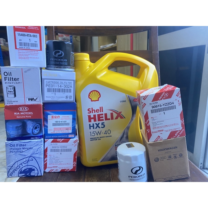 SHELL HELIX HX5 15W40 & BARDAHL15w40 น้ํามันเครื่อง SAE 15W-40 API SN/CF (4 ลิตร)