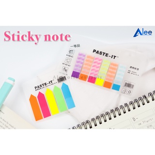 Alee กระดาษโน็ต sticky note กระดาษโน็ตมีกาว กระดาษคั่น คั่นเอกสาร กระดาษ ดึงใช้สะดวด สีสันสดใส