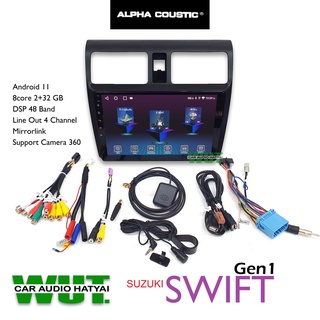 ALPHA COUSTIC จอแอนดรอย 10.1 นิ้ว (8core Ram2+32GB) สำหรับ ซูซูกิ สวิฟ SUZUKI SWIFT Gen1 ปี2005-2011