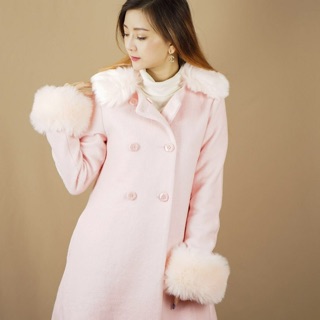 เสื้อโค๊ท Double Fur Pink