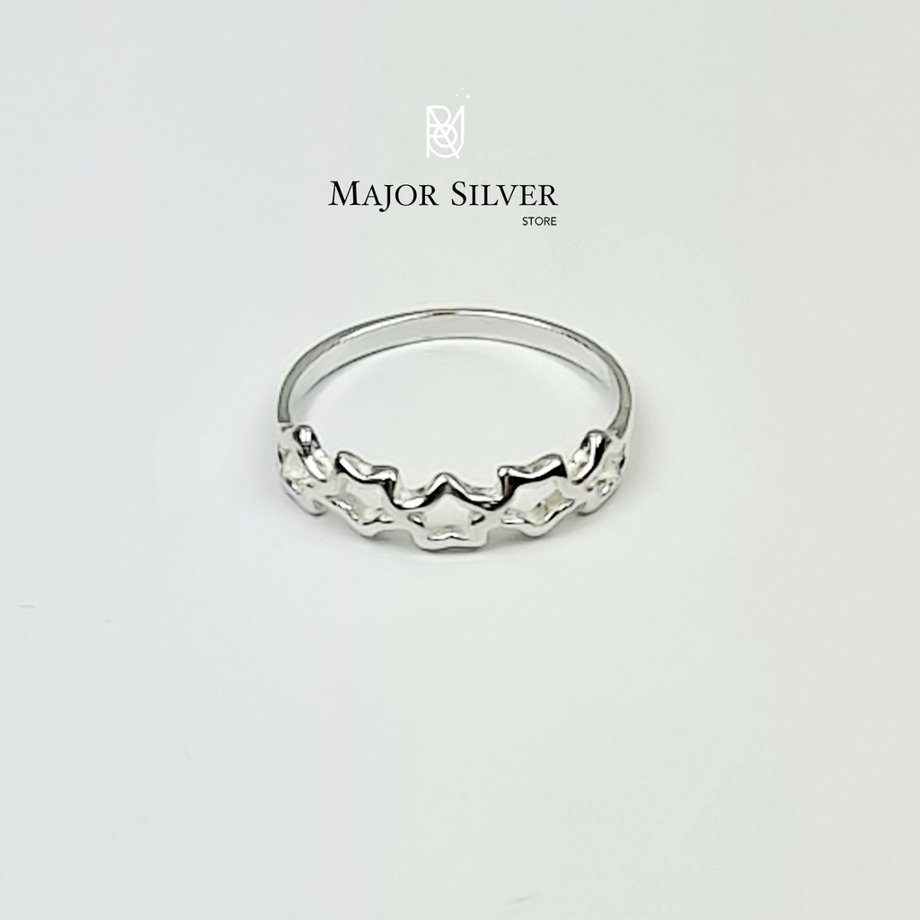 แหวนดาว5ดวง / เงินแท้92.5% แหวนเรียบๆแต่น่ารัก แฟชั่น สไตล์มินิมอล  Major Silver  :  E-V-HaStH-4
