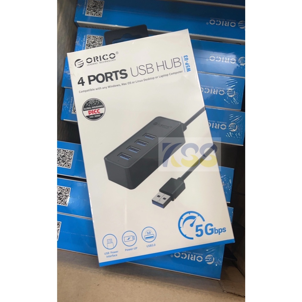 โอริโก้ ฮับยูเอสบีเพิ่มช่องจำนวน 4 พอร์ต W5PH4-U3 USB3.0 4 PORTS HUB 5GBPS HIGH SPEED FOR LAPTOP COM