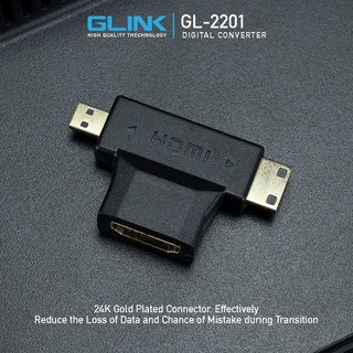 อะแดปเตอร์หัวแปลง MINI HDMI เป็น MINI HDMI + Micro HDMI GLINK รุ่น GL-2201.