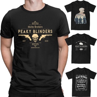 [S-5XL] เสื้อยืดคอกลม แขนสั้น ผ้าฝ้าย 100% พิมพ์ลาย Shelby Brothers สีขาว สําหรับผู้ชาย