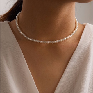 สร้อยคอไข่มุก  Faux Pearl Beaded Necklace