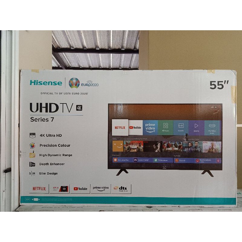Hisense Smart UHD 4K TV 55" รุ่น 55B7100UW  เกรดบีสินค้าตัวโชว์ ประกันเปลี่ยนเครื่องร้าน 3 เดือน