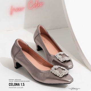 รองเท้าหนังแกะ รุ่น Celona 1.5" Pewter color (สีเทาเมทัลลิค)