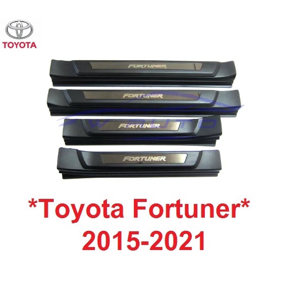 ชายบันไดประตู สีดำ TOYOTA FORTUNER 2015-2021 โตโยต้า ฟอร์จูเนอร์ รุ่นใหม่ คิ้วกันรอยขอบประตู กาบบันไ