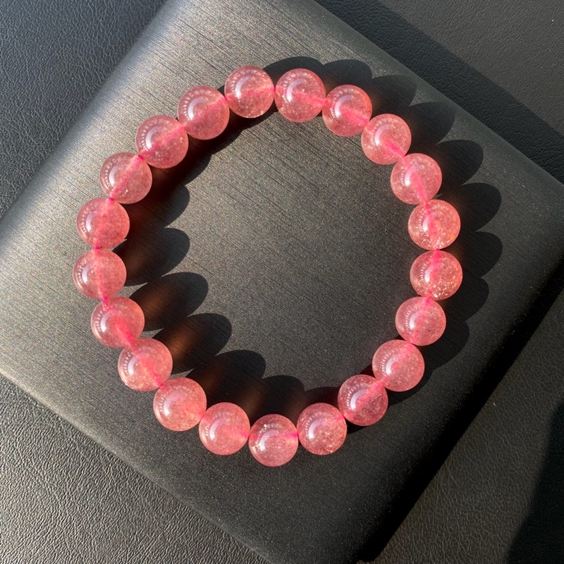 Premium Grade ✨ กำไลหินแท้สตอเบอรี่ควอตซ์ (Strawberry Quartz) 8mm