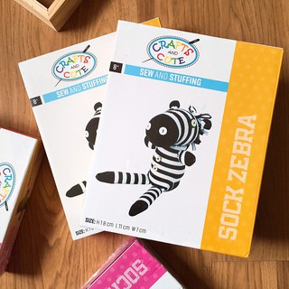 ถุงเท้า 🧦 ม้าลาย Zebra DIY Sock doll CK40144 แบรนด์ Craft &amp; cute พร้อมส่ง