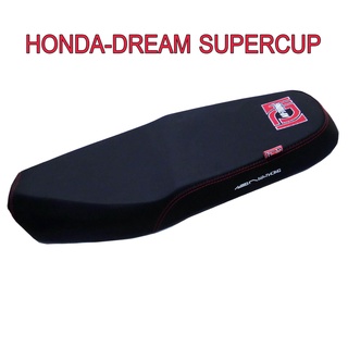 A เบาะแต่ง เบาะปาด เบาะรถมอเตอร์ไซด์สำหรับ HONDA-DREAM SUPERCUP เอกนาทองแท้ หนังด้าน ด้ายแดง งานสุดเทพ