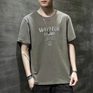 (ใหม่/พร้อมส่ง) เสื้อยืดคอกลมแขนสั้น เสื้อยืดผู้ชาย(มี4สี) ใส่ดูหล่อดูเท่ กำลังฮิตมาแรง