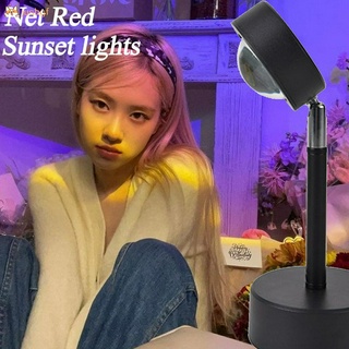 พร้อมส่ง💖 ไฟโรเซ่ ไฟนุ้ง Rose blackpink romantic lamp ไฟฉายผนัง ไฟสีม่วงเหลือง sunset projector lamp RGB