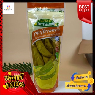 พริกหวานในน้ำเกลือและน้ำส้มสายชู (Pefferronen Mild) ราคาดี Dietman 125g Feinkost Dittmann Pfefferonen Mild 125gSweet Pep