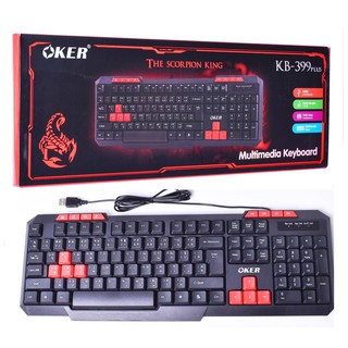 Keyboard OKER KB-399Plus  - Black USB OKER KB-399Plus Gaming Keyboard คีย์บอร์ดเกมมิ่ง