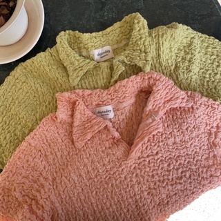 Crunchy Crop top - (Matcha/Peach)