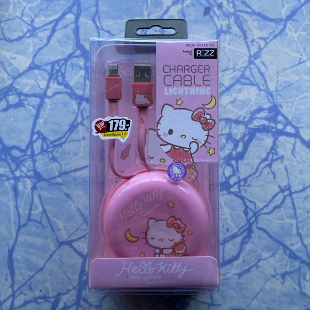 Rizz(ริซ) สายชาร์จ Hello Kitty แถมฟรี!!! กระเป๋าเก็บสาย [ลิขสิทธิ์แท้ Sanrio]