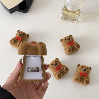 Cute Bear Box Mini Ring Earring Box Jewelry Storage Box Portable Jewelry Storage Creative Gift