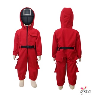 Ljw- Korean Drama Kids Jumpsuit, Long Sleeve Hooded Zipper Closure Cosplay Long Pants Outwear