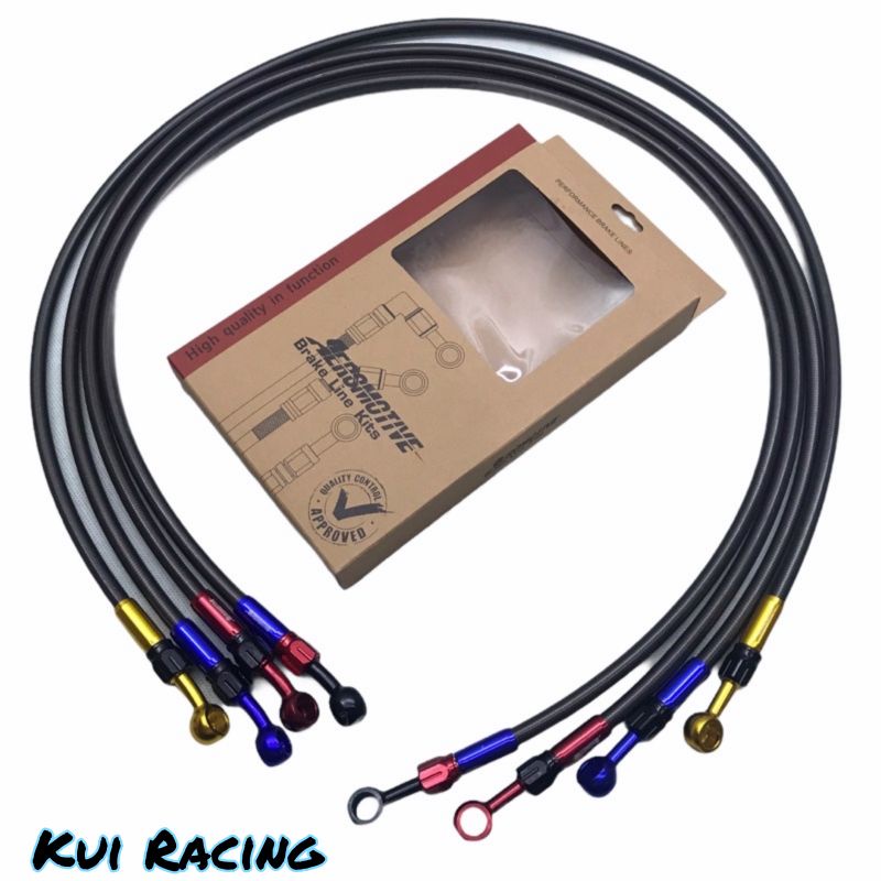 ท่อเบรคหน้า 95cm Fiber Nap Color CNC Banjo Straight Plus Bent 90 Degrees by
