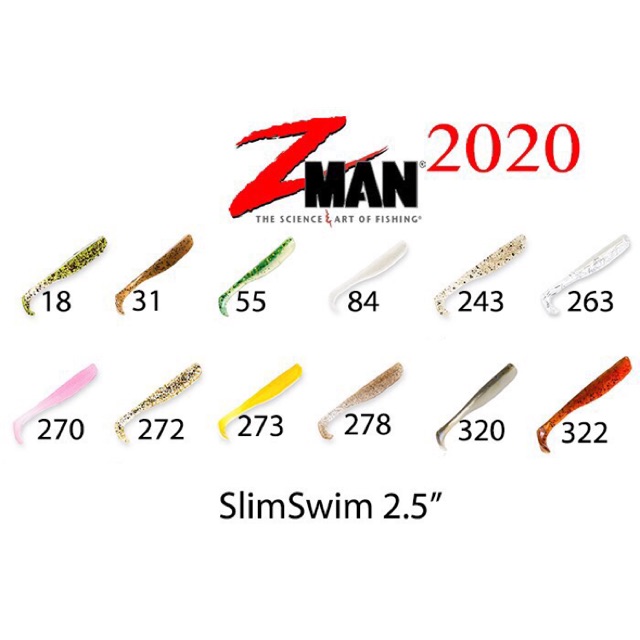 ปลายาง Zman Slim SwimZ 2.5”