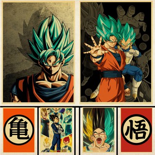 โปสเตอร์ พิมพ์ลายอนิเมะ Dragon Ball คุณภาพดี สไตล์คลาสสิก สําหรับตกแต่งผนังบ้าน บาร์ คาเฟ่