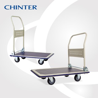 CHINTER  WH-0003-WH004 รถเข็นพื้นเหล็กพับได้ รับน้ำหนัก 220 กก.และ370กก.ล้อ PUมือจับข้างเดียว พับได้