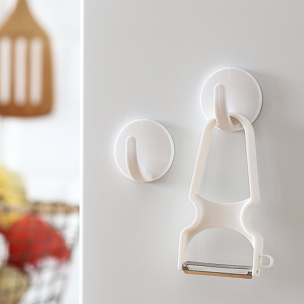 Omocha - (ตะขอสีขาว 2 ชิ้น) Magnet hook ตะขอแม่เหล็ก ตัวแขวนแถบแม่เหล็กสีขาว