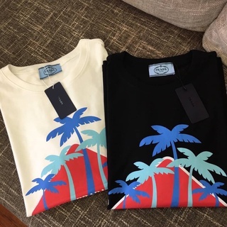 SALE เสื้อยืด ปราด้า Palm Tree T-Shirt งานunisex สั่งตามขนาด Size S ถ่ายสดจากสินค้าจริง100%