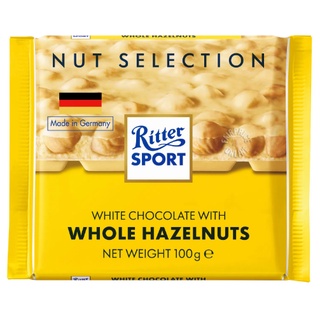 Ritter Sport Chocolate - White Whole Hazelnuts 100g. ริทเทอร์สปอร์ตช็อกโกแลต - ไวท์เฮเซลนัท 100กรัม.