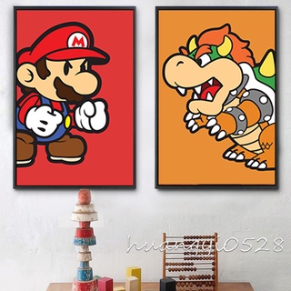 โปสเตอร์วอลเปเปอร์ภาพวาด Mario สไตล์นอร์ดิก สําหรับตกแต่งบ้าน ห้องนั่งเล่น