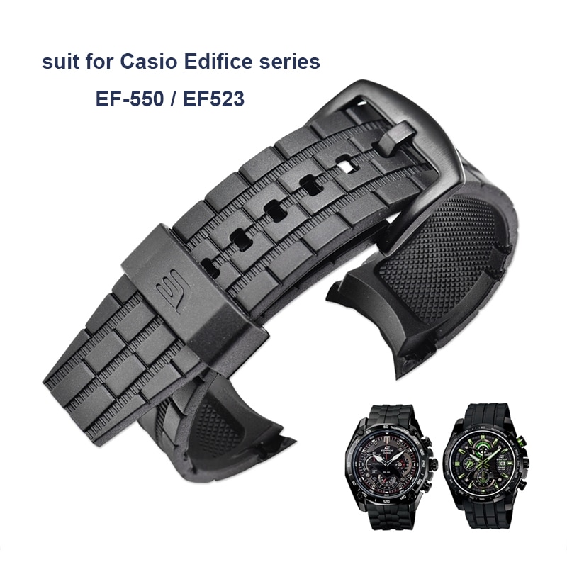 Watch Band Band สำหรับ Casio Edifice Series สายนาฬิกา EF-550 / EF523 สายนาฬิกายางเรซิ่น
