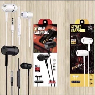 หูฟัง D21 HI-Fi หูฟังพร้อมไมค์คุยโทรศัพท์ได้ Honor Music Universal Earphone With Microphone รับประกันสินค้า