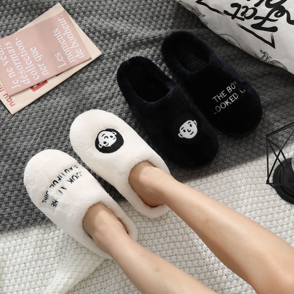 รองเท้าสลิปเปอร์ สไตส์เกาหลี ขนฟูนุ่มมาก รองเท้าใส่ในบ้าน รองเท้าใส่ในออฟฟิต