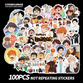 สติ๊กเกอร์ไดคัท สติ๊กเกอร์ ไฮคิว คู่ตบฟ้าประทาน สติ๊กเกอร์ไฮคิว haikyuu sticker (7cm/100 ชิ้น) ของเล่นของสะสม DIY 🇨🇳