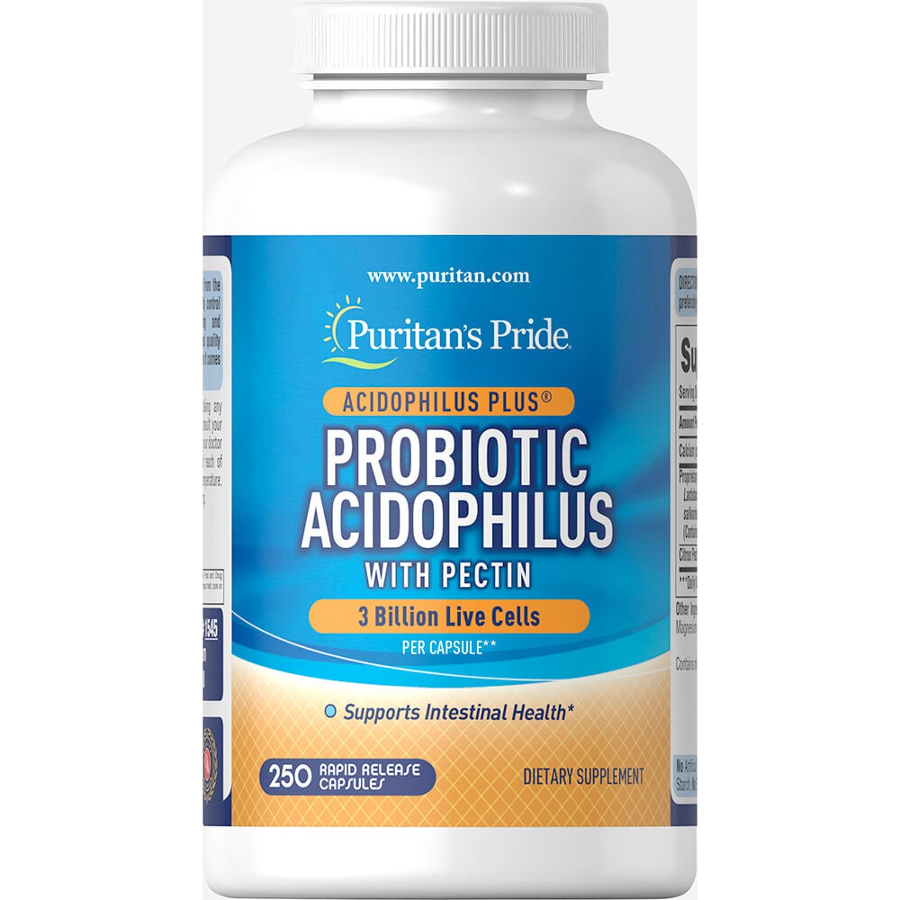 Probiotic Acidophilus with Pectin ( 3 billion live cells) 250 Capsules Puritan's Pride